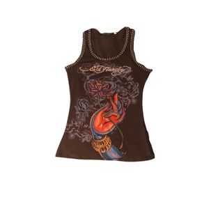 Ed Hardy Y2K mesh back tang top